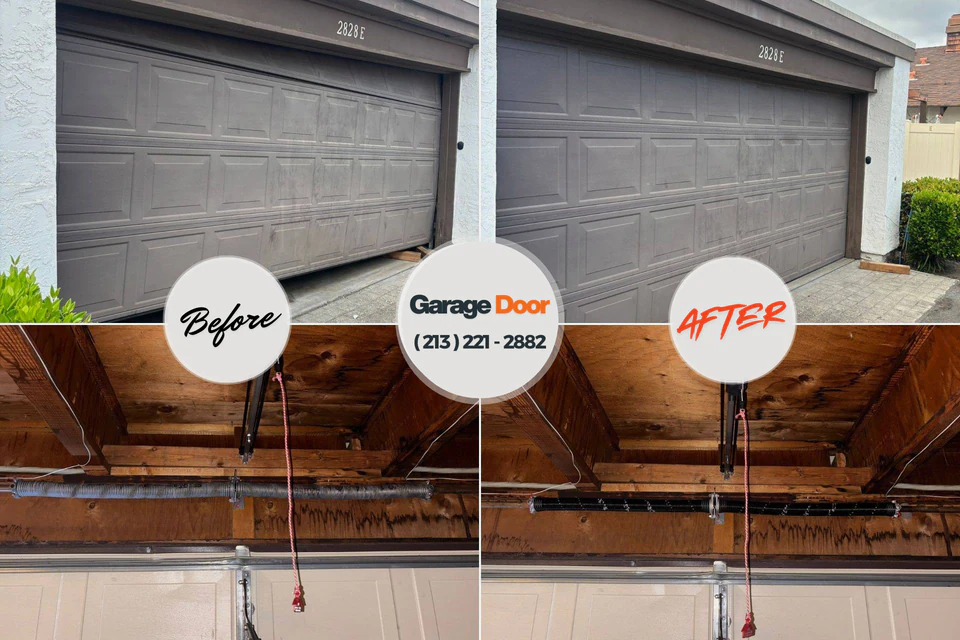 Before and after: garage door repair Goose Creek, SC